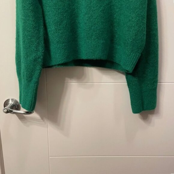 & Other Stories V-Neck Collared Wool Blend Sweater Green Size Small Preppy - Picture 5 of 12